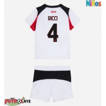Camiseta AC Milan Samuele Ricci #4 Visitante Equipación para niños 2025-26 manga corta (+ pantalones cortos)